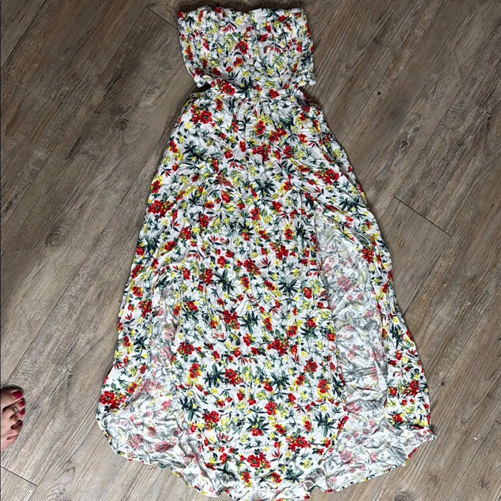 Floral Strapless Maxi Dress